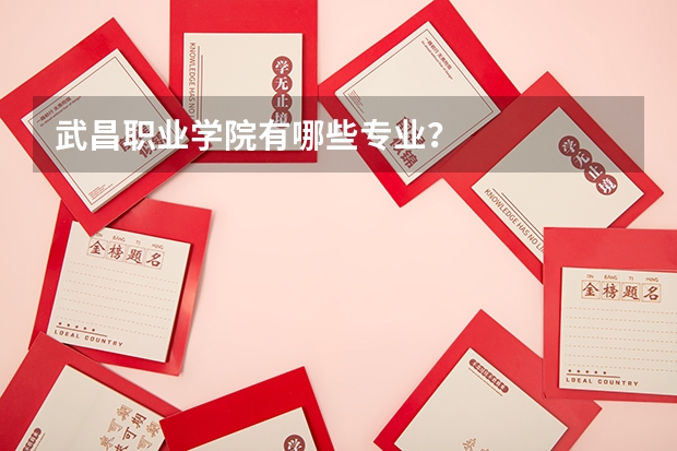 武昌职业学院有哪些专业？
