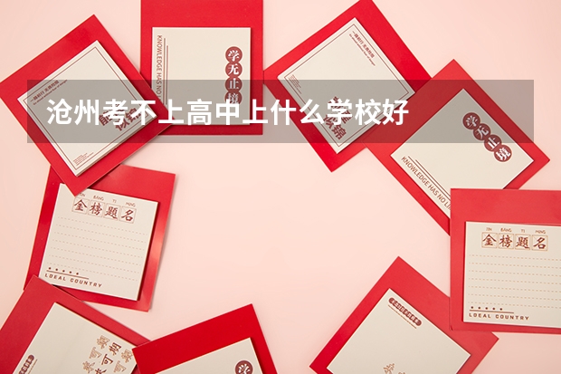 沧州考不上高中上什么学校好